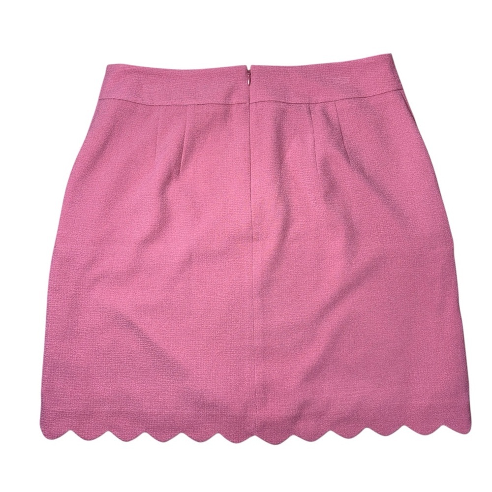 Ann Taylor Factory Pink Textured A-Line Scallop Hem Barbiecore Mini Skirt Siz 10 - Picture 9 of 9